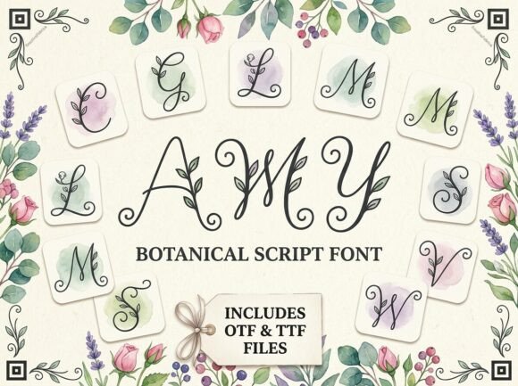 Amy: A Botanical Script Font for Organic Elegance