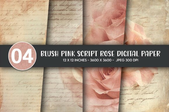 Blush Pink Script Rose Digital Paper: A Designer’s Soft Touch