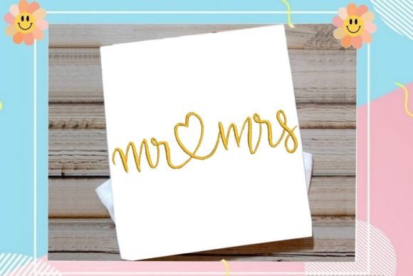 Chic Mr. and Mrs. Script: An Elegant Embroidery Design