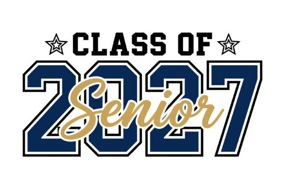 Class of 2027 Senior Navy Gold Script: A Designer's Take