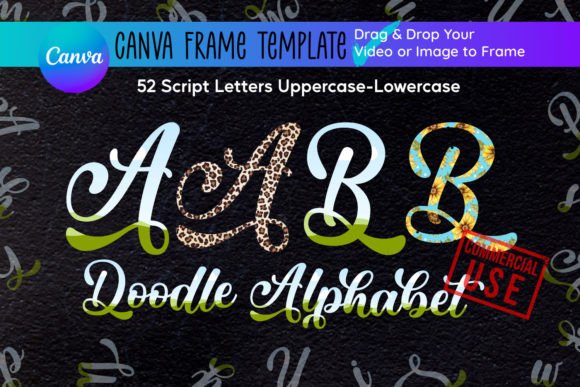 Script Letters Doodle Canva Frames: A Creative Asset