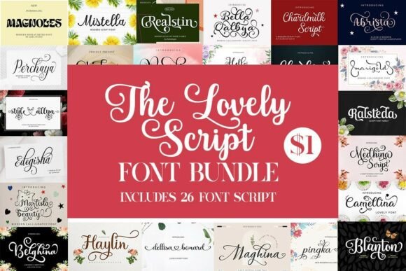 Unlock Creative Versatility with The Lovely Script Font Bundle