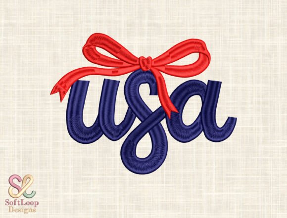 USA Bow Embroidery Design: Patriotic Style for Your Projects