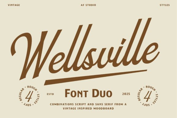 Wellsville Duo: A Vintage Script and Sans Serif Font
